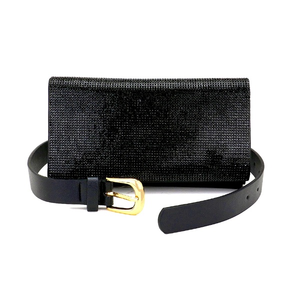 New Gorgeous Gold Envelope Belt Bag With Chain Strap - Picture 1 of 9